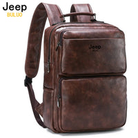 Split Leather Laptop Backpack – Large 14 Inch Travel Bag for Men