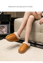 Fluffy Fur-Lined Slippers – Anti-Slip Thick Sole Winter Shoes for Indoor Home Use