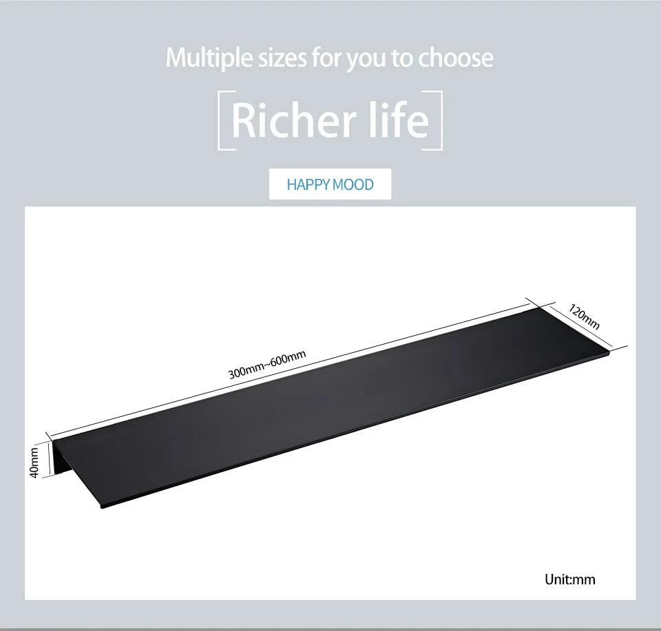Aluminum Floating Wall Shelves – Modern Metal Storage for Home Decor