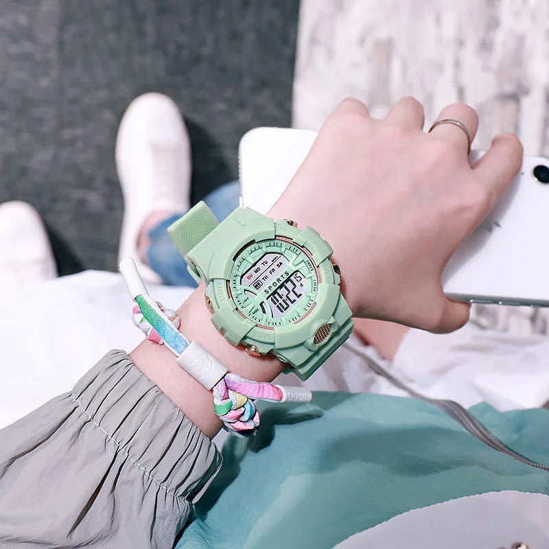 Digital LED Sport Watch – Waterproof Countdown Timer for Women