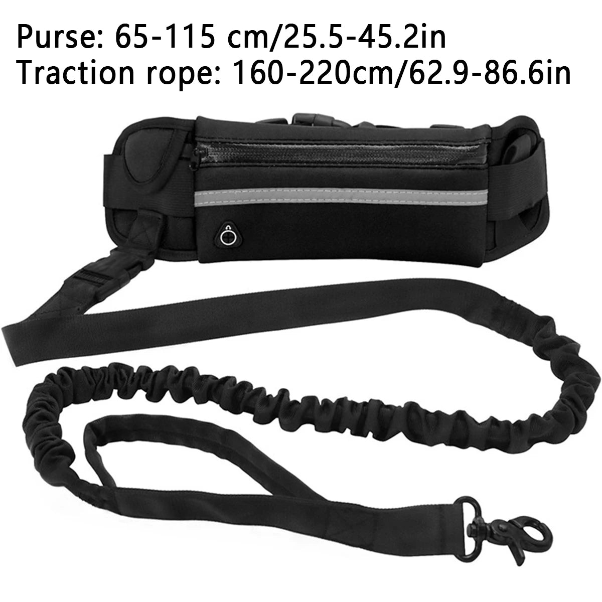 Hands-Free Dog Running Leash – Reflective Elastic Waist Belt for Outdoor Exercise