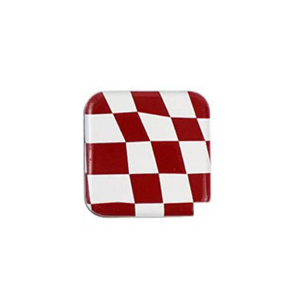Plaid Checkerboard Folding Mirror – Portable Makeup Accessory for Travel