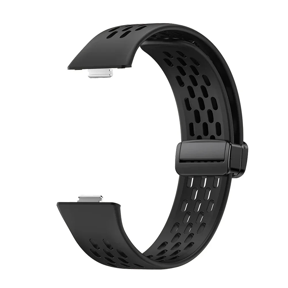 Magnetic Silicone Watch Strap – Breathable Sports Band for Huawei Watch Fit