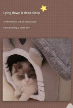 Soft Pet Bed House – Washable Enclosed Kennel for Indoor Dogs and Cats