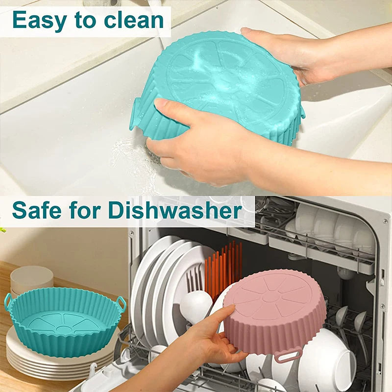 Reusable Silicone Air Fryer Basket – Non-Stick Baking Tray for Cooking