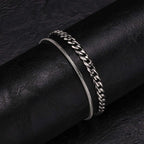 Stainless Steel Chain Bracelet – Men’s Trendy Cuban Link Wristband for Jewelry