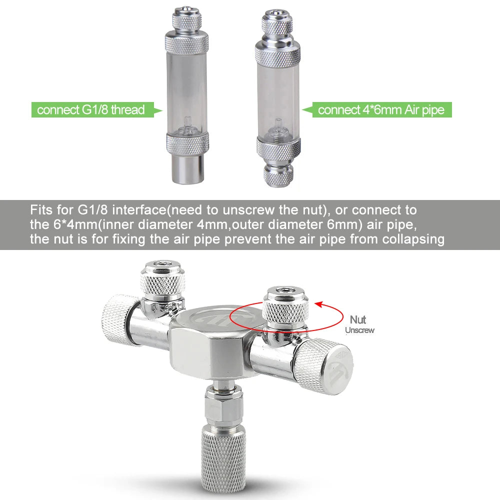 CO2 Splitter Regulator – 2-Way Needle Valve for Aquarium Tank Systems
