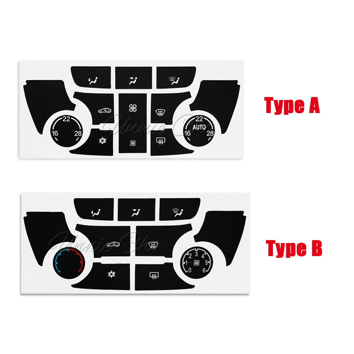 AC Panel Button Repair Decals – Interior Restoration Stickers for Opel Vauxhall