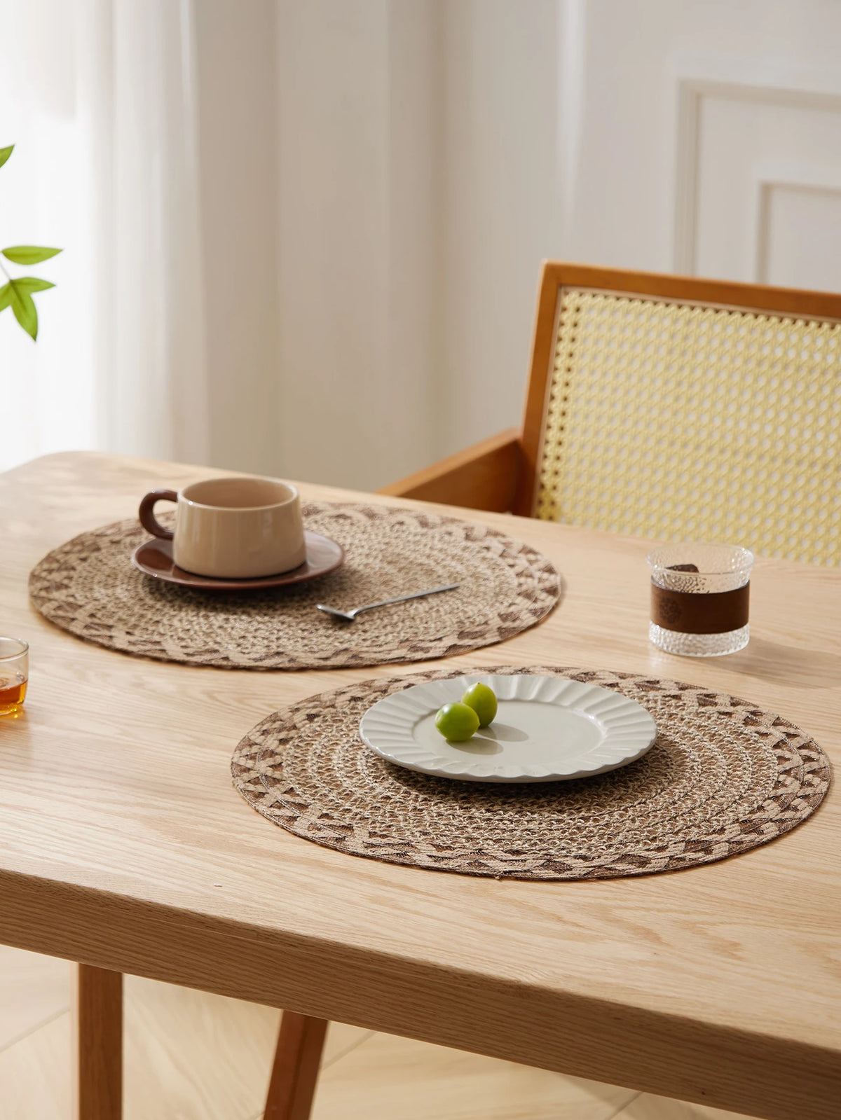 Natural Jute Woven Placemats – Rustic Boho Table Decor for Dining Room