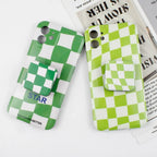 Plaid Checkerboard Folding Mirror – Portable Makeup Accessory for Travel