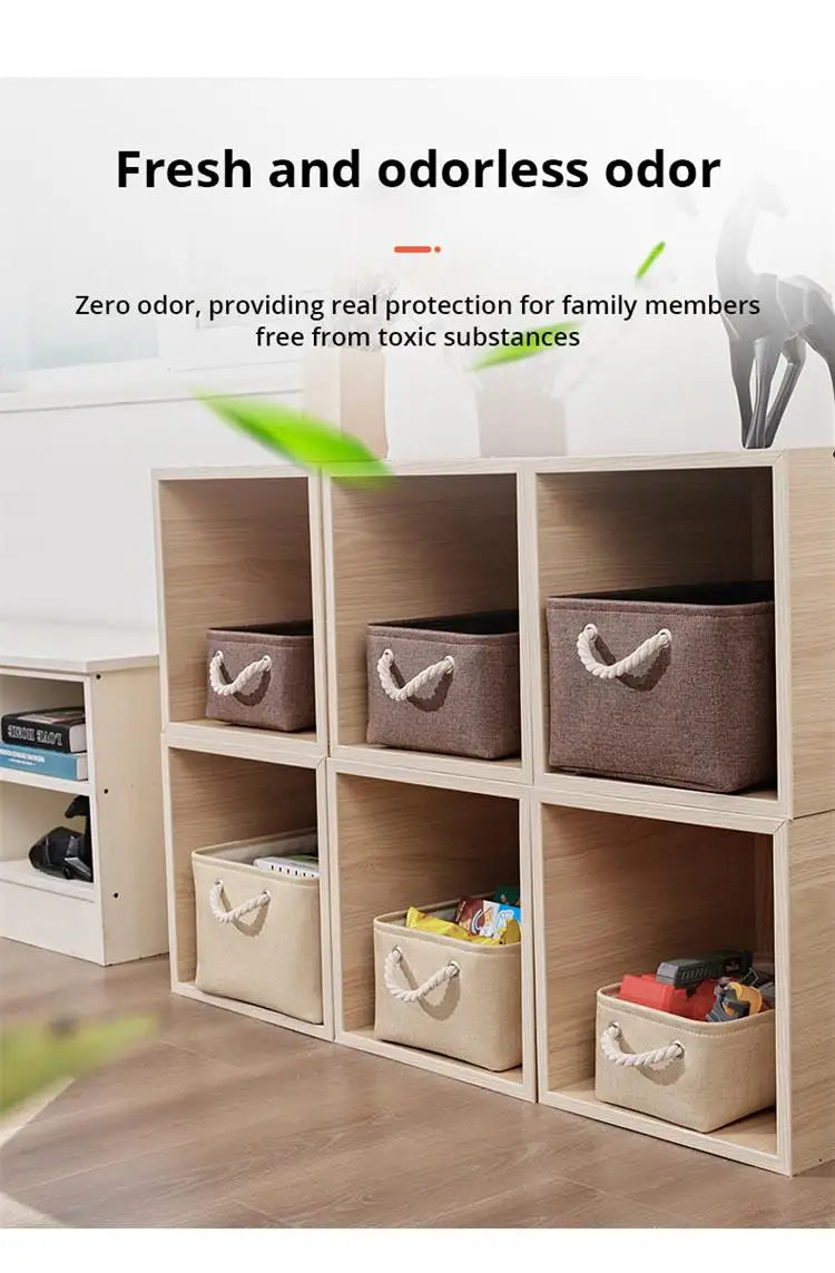 Linen Folding Storage Basket – Fabric Organizer for Wardrobe and Laundry