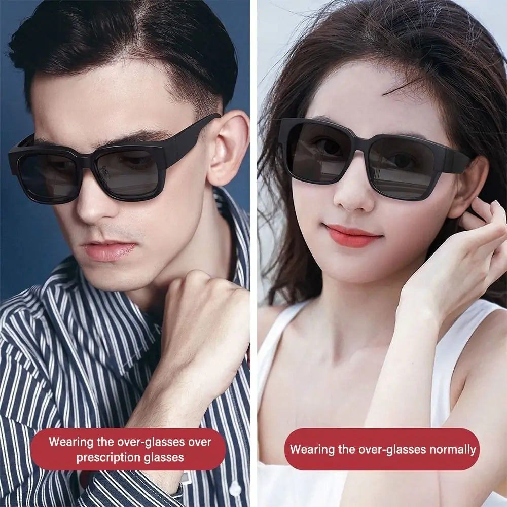 Polarized Fit Over Sunglasses – Square Wrap Around UV Protection for Outdoors