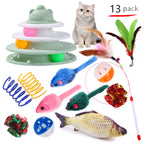 Interactive Cat Play Tunnel – Foldable Mouse and Fish Toy Set for Pets