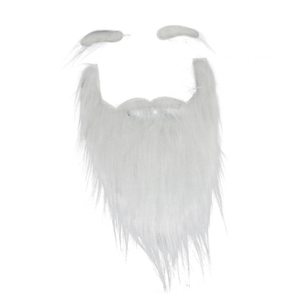 Fake Santa Beard – Synthetic White Facial Hair for Christmas Cosplay Costume