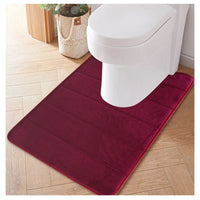 U-Shaped Memory Foam Bath Mat – Absorbent Non-Slip Rug for Bathroom Toilet