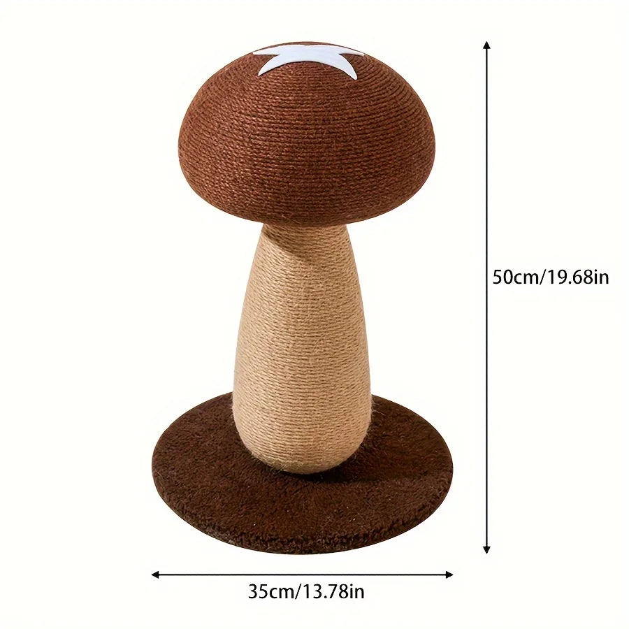Mushroom Sisal Cat Scratcher – Durable Climbing Post for Indoor Play