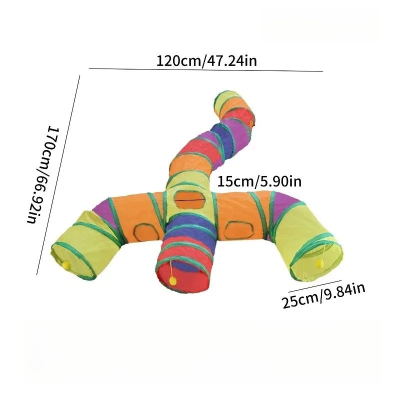 Foldable Pet Play Tunnel – Interactive Drill Barrel for Cat Training