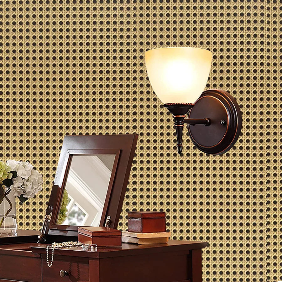Honeycomb Grid Wallpaper – Luxury Chinese Retro Style for Home Decor