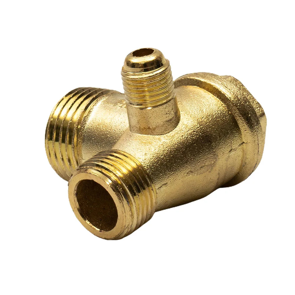 Air Compressor Check Valve – 3-Port Male Thread Connector for Pneumatic Systems