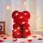 Artificial Rose Teddy Bear – 25cm Flower Gift for Valentines Anniversary