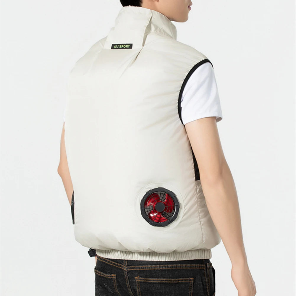 Cooling Fan Vest – Air Conditioned Heat Resistant Jacket for Outdoor Fishing Hiking