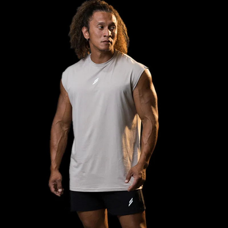 Mens Sleeveless Sports Tank – Quick-Dry Breathable Vest for Gym Training
