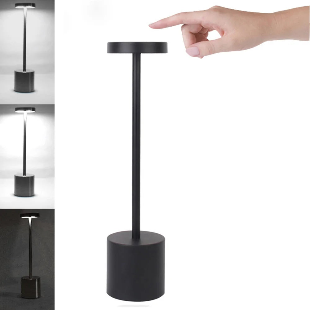 Rechargeable Table Lamp – Stepless Dimming Touch Light for Bedside Decor