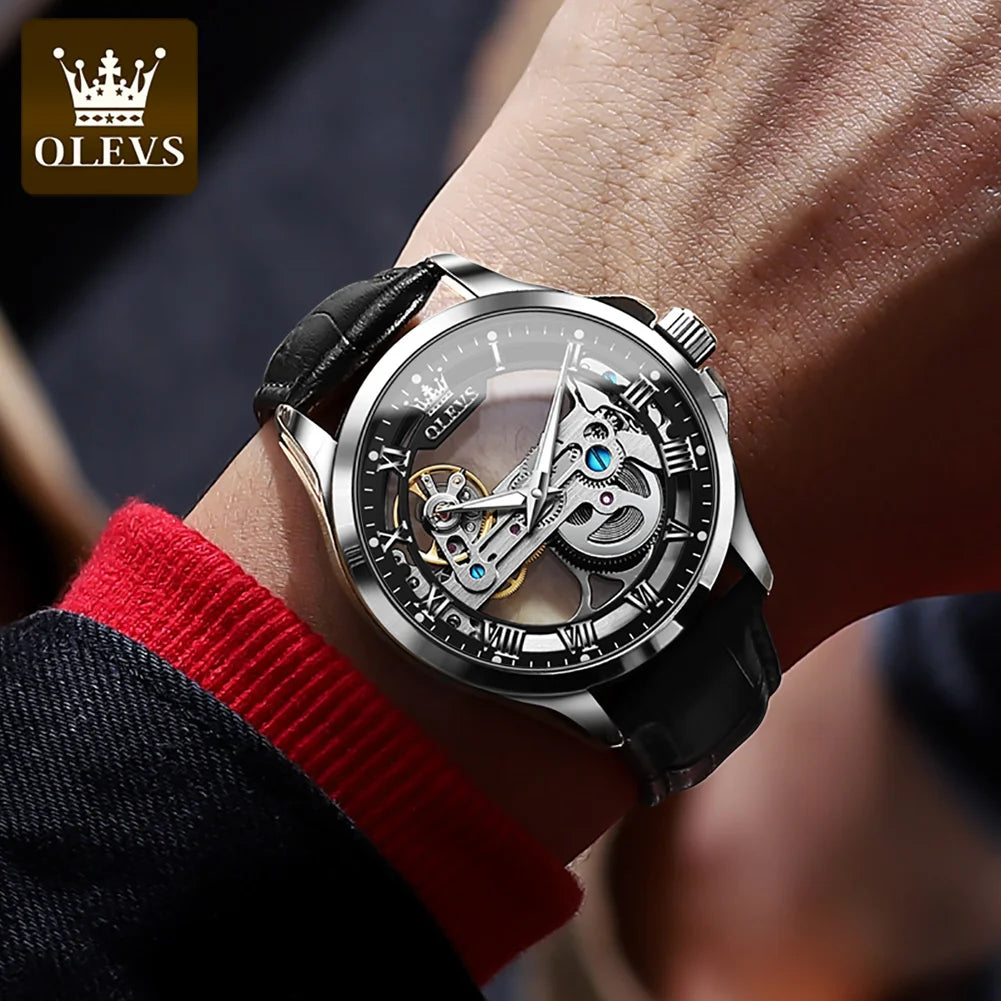 Automatic Mechanical Wristwatch – Skeleton Dial for Men Business Formal