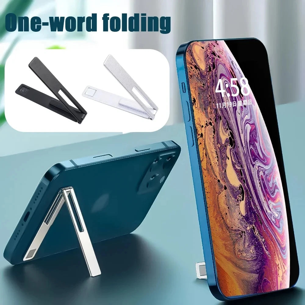Magnetic Foldable Phone Stand – Ultra Thin Metal Bracket for Desktop Use
