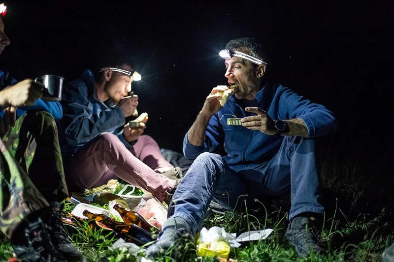 Rechargeable LED Headlamp – Motion Sensor Flashlight for Outdoor Camping