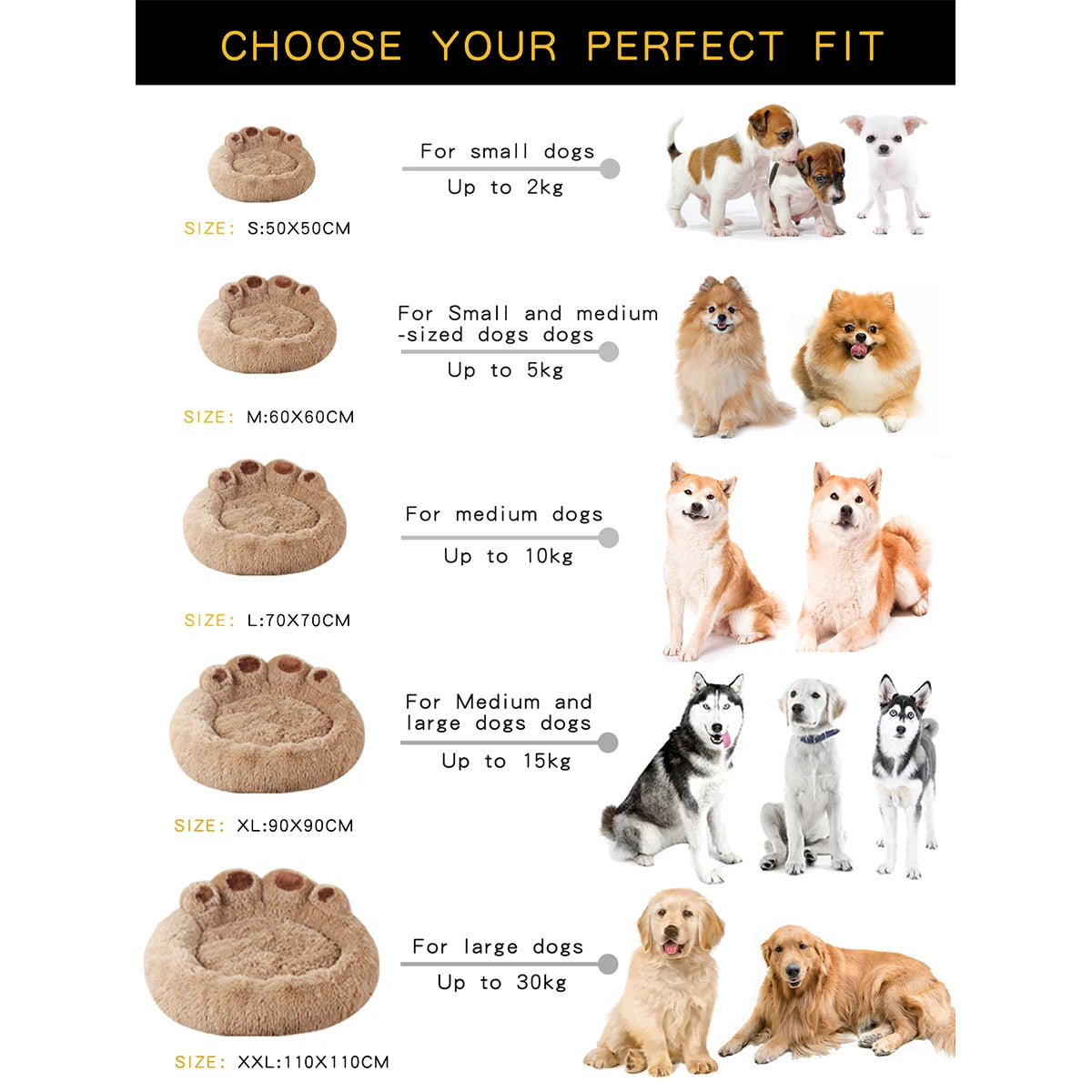 Plush Fluffy Pet Bed – Large Soft Cushion for Dogs and Cats