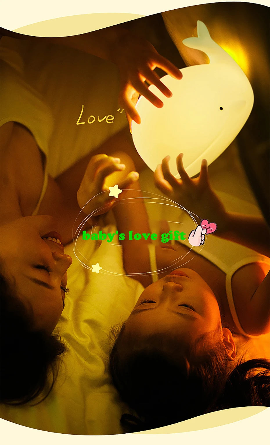 Silicone Whale LED Night Light – Rechargeable RGB Lamp for Kids Bedroom Decor