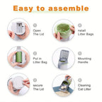 Cat Litter Scoop with Waste Bin – Portable Plastic Shovel for Easy Cleaning