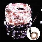 White LED String Lights – 20M Waterproof Copper Wire for Christmas Decor