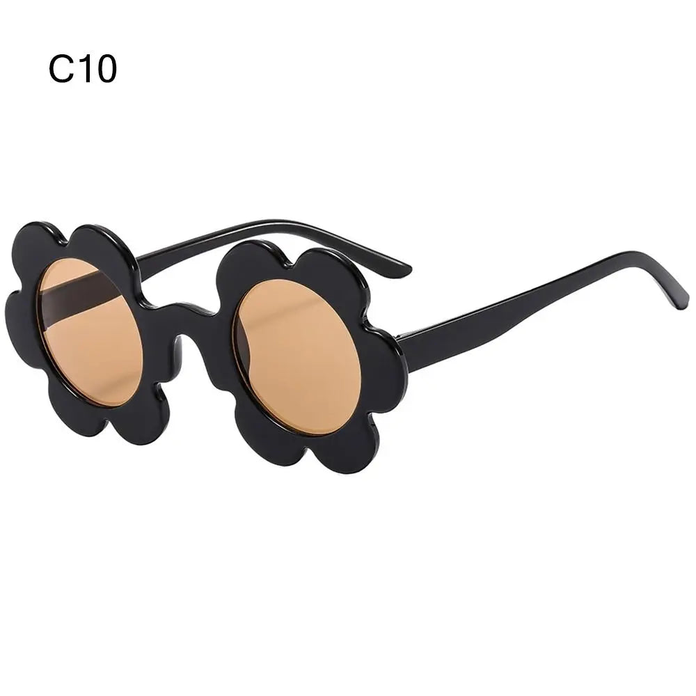 Retro Sunflower Round Sunglasses – Floral Festival Shades for Women