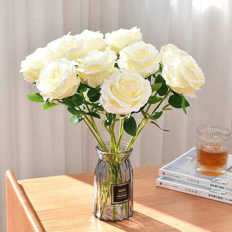 Artificial Silk Rose – Realistic Floral Decor for Weddings and Home Gifts