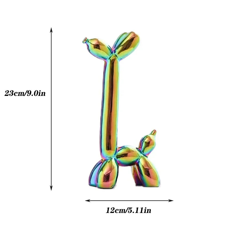 Abstract Ceramic Balloon Dog Sculpture – Modern Statue for Home Office Decor