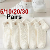 Cartoon Printed Knit Short Socks – Breathable Cotton for Casual Daily Wear