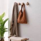 Natural Wooden Wall Hooks – Minimalist Coat and Hat Hanger for Entryway