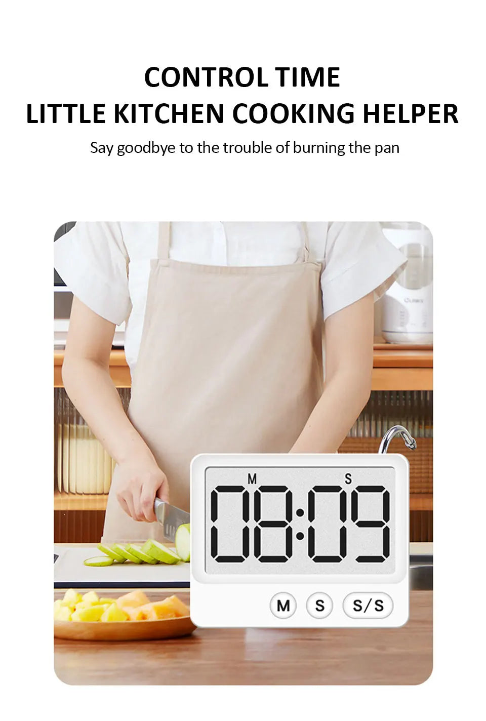 Digital Magnetic Countdown Timer – Large LCD Display for Kitchen and Study