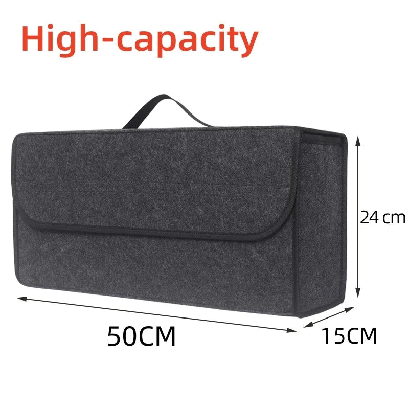 Large Felt Trunk Organizer – Anti-Slip Storage Bag for Car Cargo Management