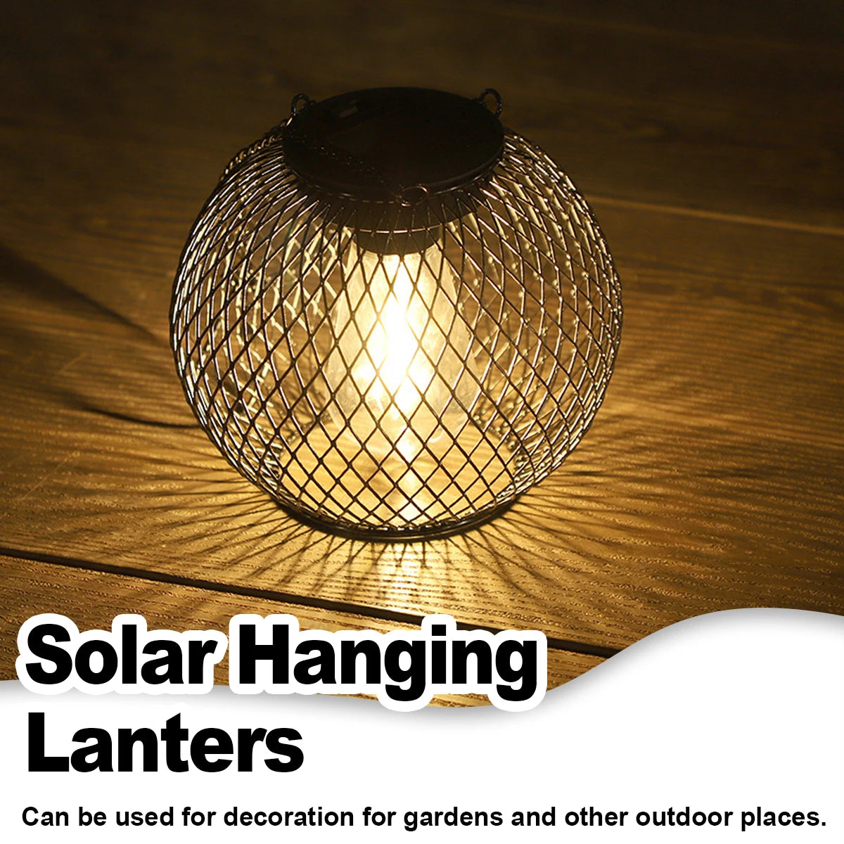 Solar LED Hanging Lantern – Waterproof Warm White Light for Patio Garden Decor