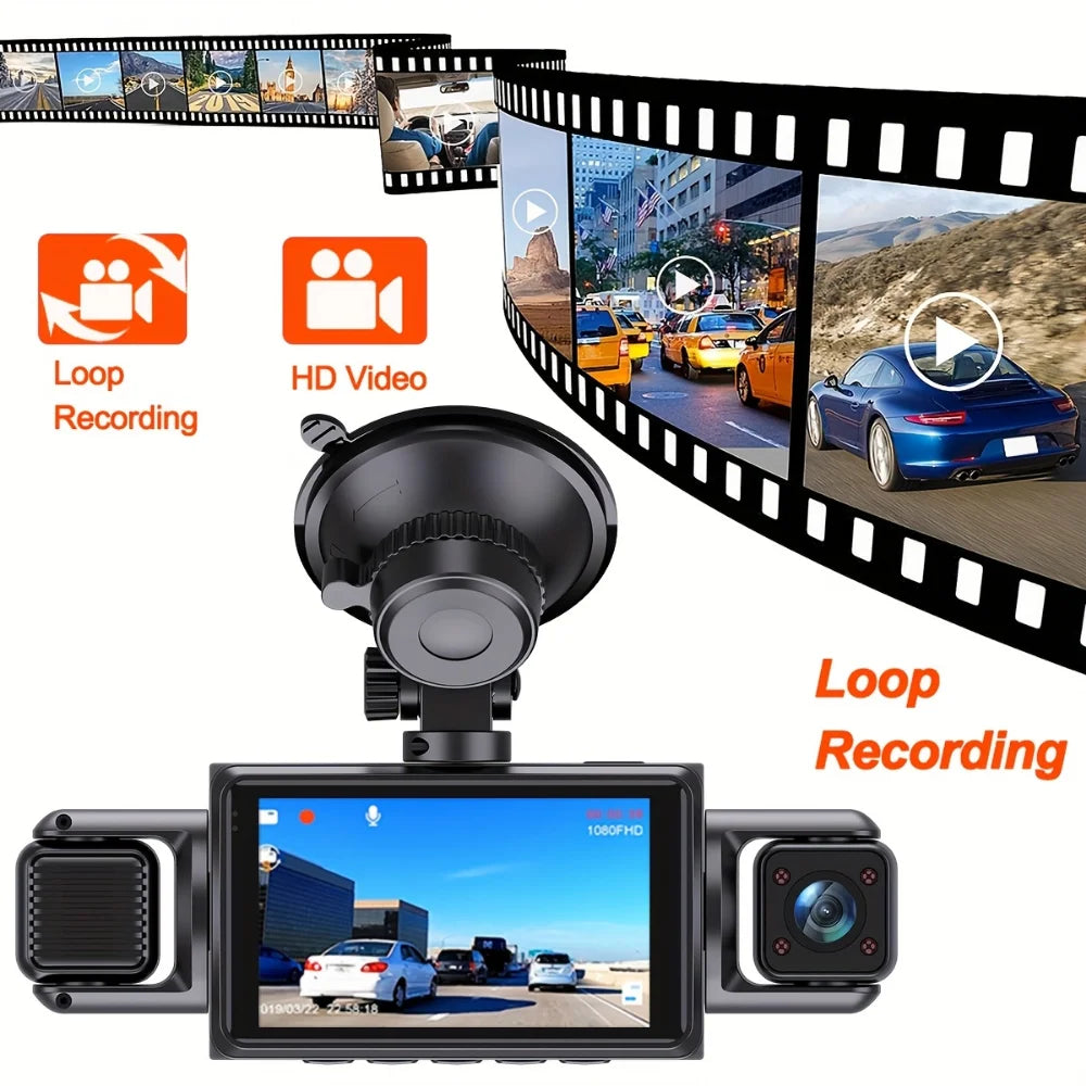 4-Channel Dash Cam – 360° WiFi Video Recorder for 24H Car Parking Surveillance