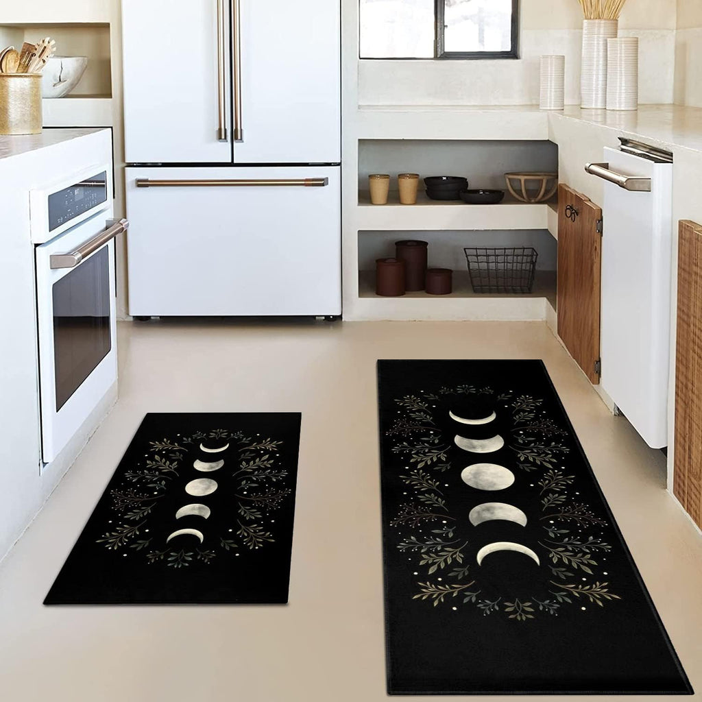 Gothic Moon Kitchen Runner – Anti-slip Printed Floor Mat for Witchy Home Decor