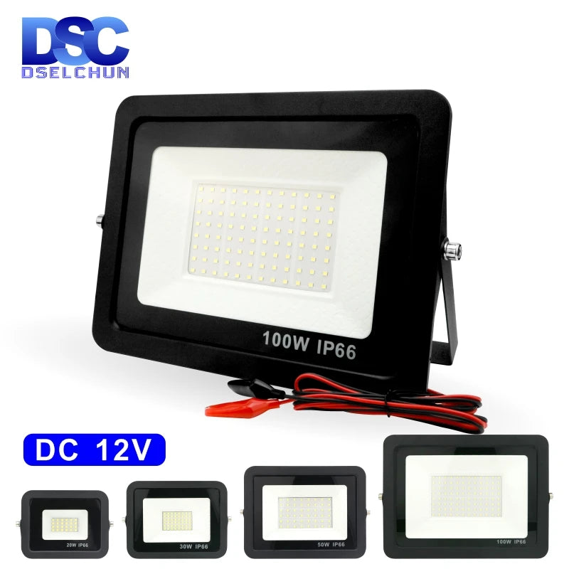 12V LED Flood Light – IP66 Waterproof Outdoor Spotlight for Camping and Marine