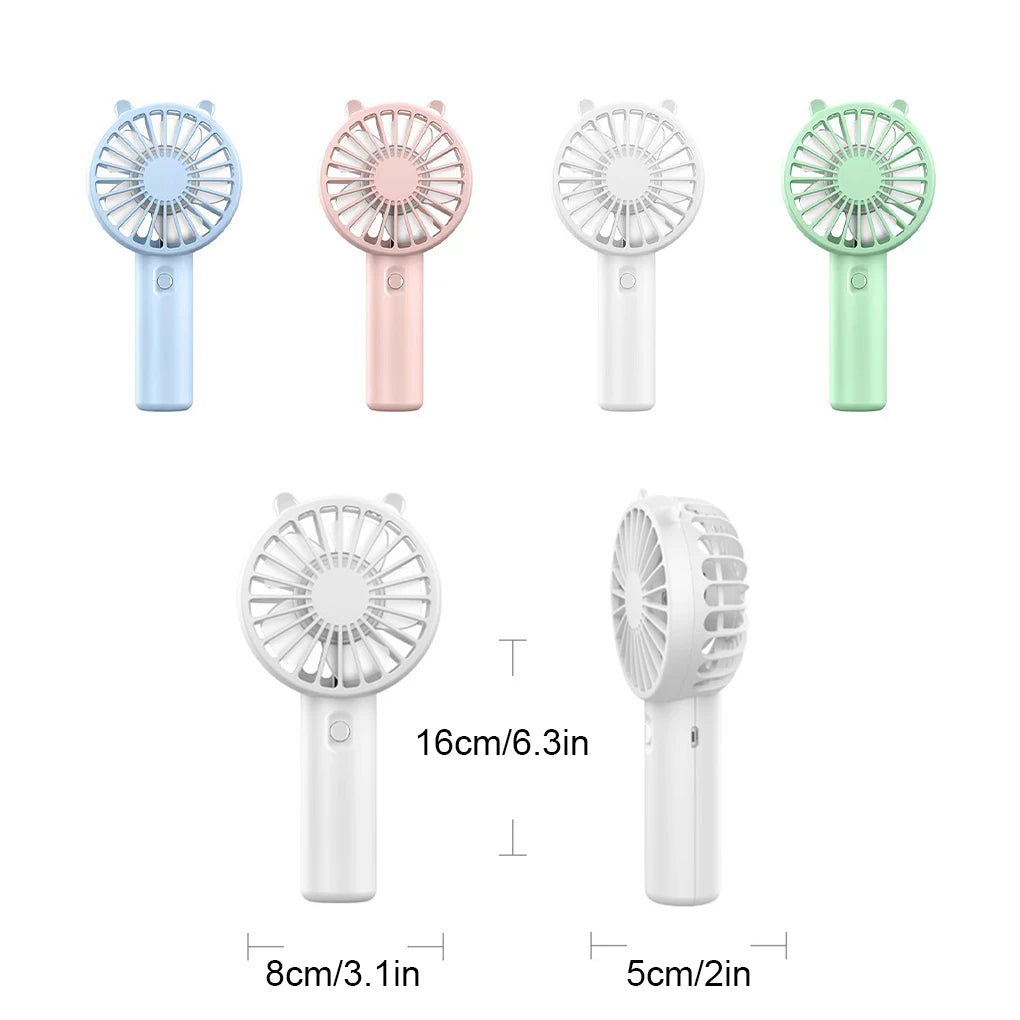 Portable USB Rechargeable Handheld Fan – Compact Desk Cooler for Travel Office