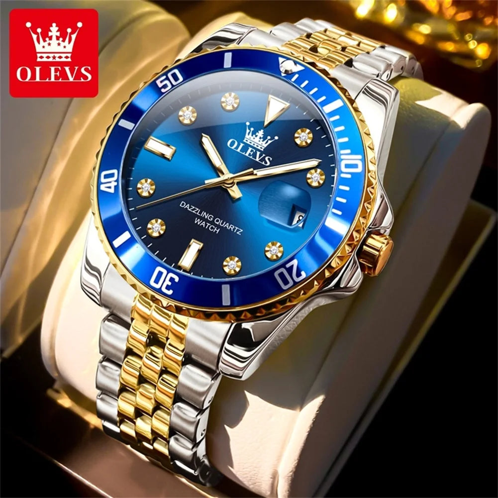 Stainless Steel Quartz Watch – Luminous Calendar Wristwatch for Business Men