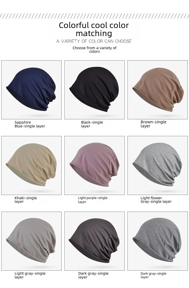 Cotton Sleep Cap – Breathable Unisex Headscarf for Nightwear and Hair Loss