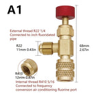 R410A to R22 Refrigeration Charging Adapter – Brass HVAC Hose Valve
