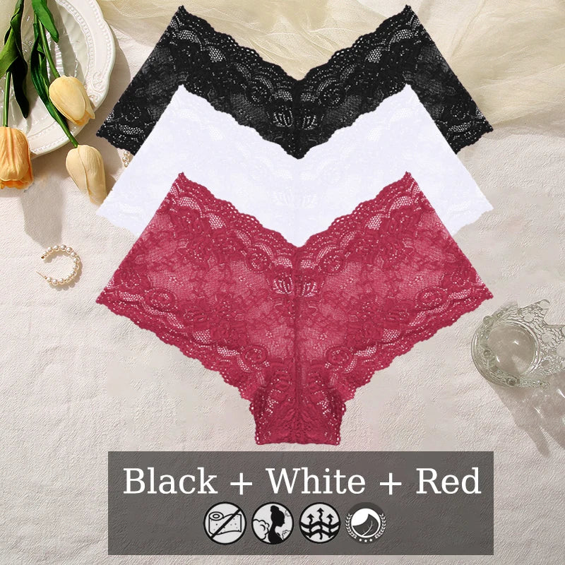 Floral Lace Panties – Sexy V-Waist Breathable Underwear for Women